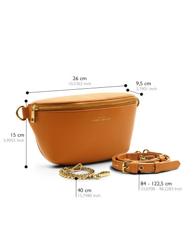 Sac Bandoulière Banane IBIZA - CAMEL