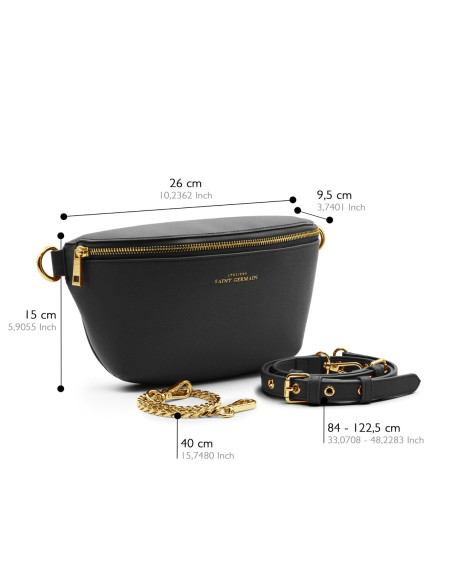 Sac Bandoulière Banane IBIZA - NOIR