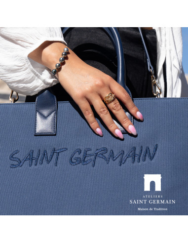 Latin Quarter Cabas Handbag - Navy Blue