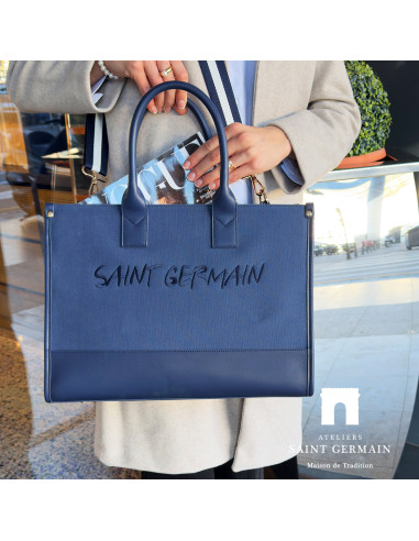 Latin Quarter Cabas Handbag - Navy Blue