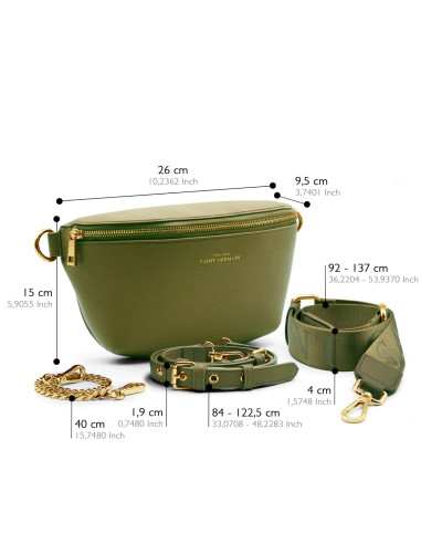 Sac Bandoulière Banane Luxe IBIZA - KHAKI