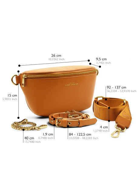 Sac Bandoulière Banane Luxe IBIZA - CAMEL