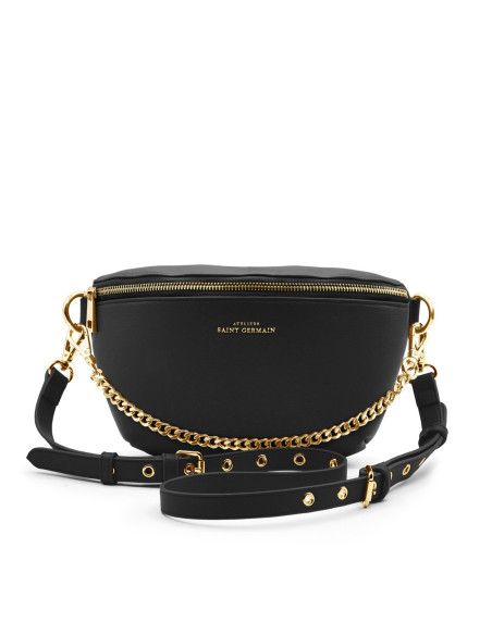 Sac Bandoulière Banane Luxe IBIZA - NOIR