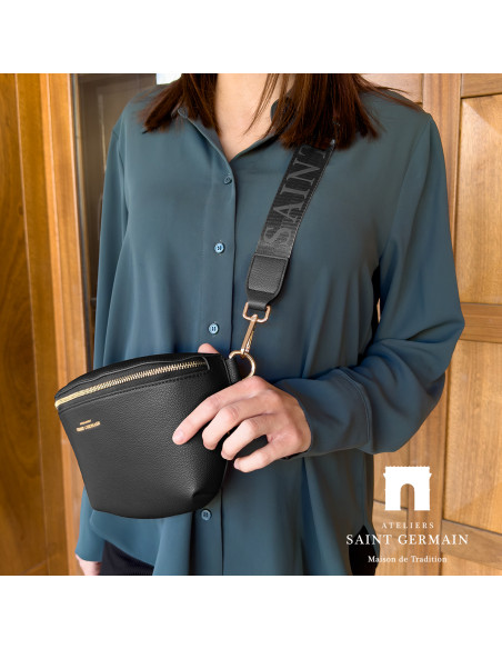 Sac Bandoulière Banane Luxe IBIZA - NOIR