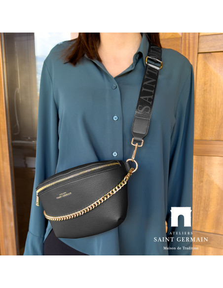 Sac Bandoulière Banane Luxe IBIZA - NOIR