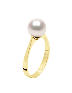 Bague Jonc Perle AKOYA Ronde 7-8 mm - Or 375 - TAKAYAMA