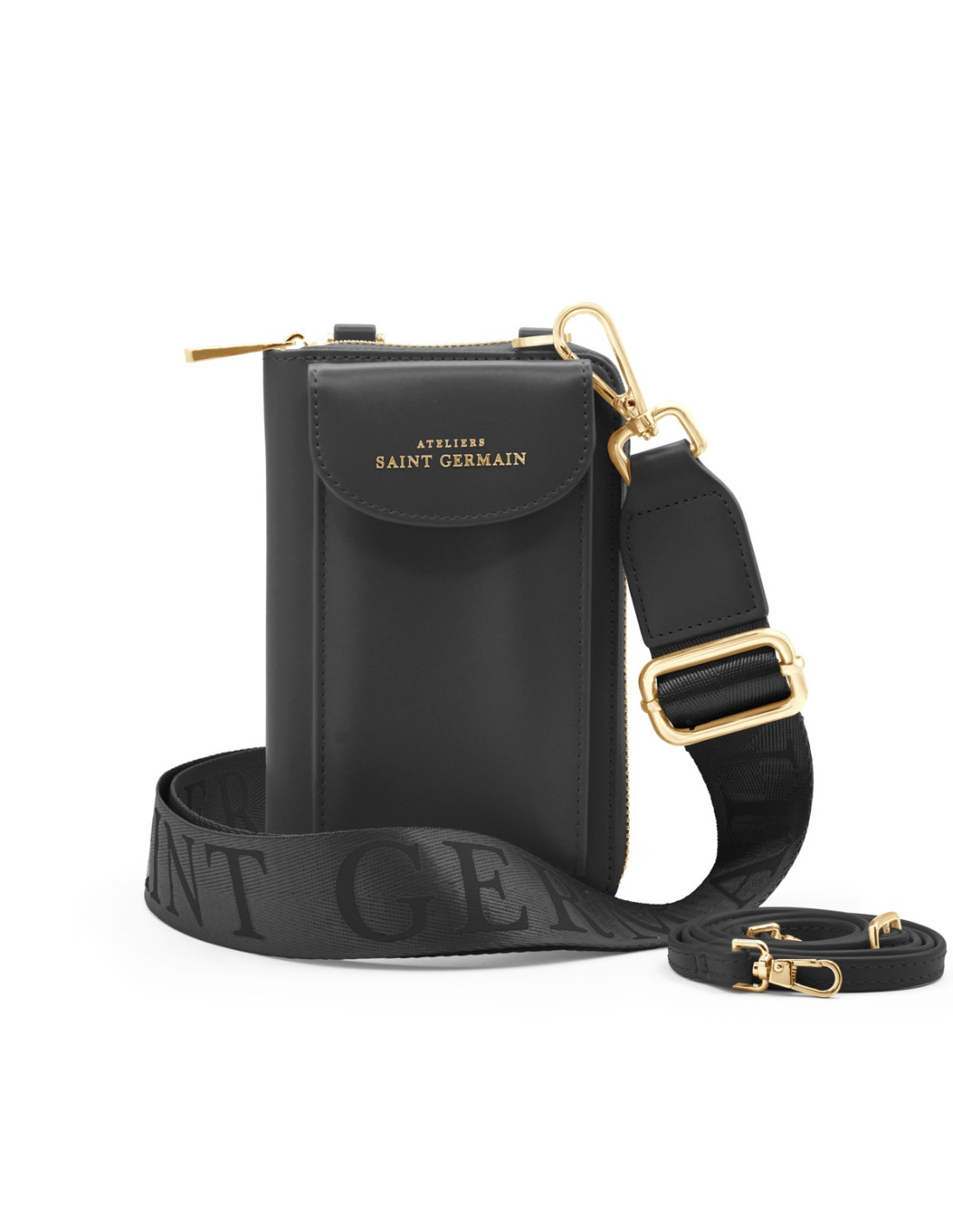 Pochette Luxe Bandouliere Etui Portable Portefeuille LONDON NOIR