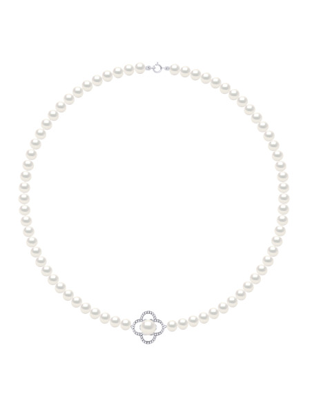 Collier Rang de Perles 6-7 mm - 42 cm - Fermoir Anneau Ressort - DALI