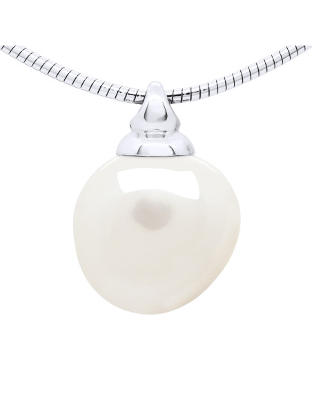 Collier - Perle de Culture d'Eau Douce 12 mm - Argent 925 - Baroque