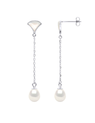 Boucles d'Oreilles Joaillerie Perles Poires 8-9...