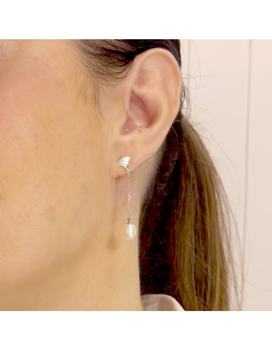 Boucles d'Oreilles Joaillerie Perles Poires 8-9...