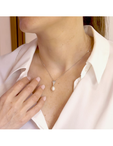 Collier Pendentif en Nacre - Perle de Culture...