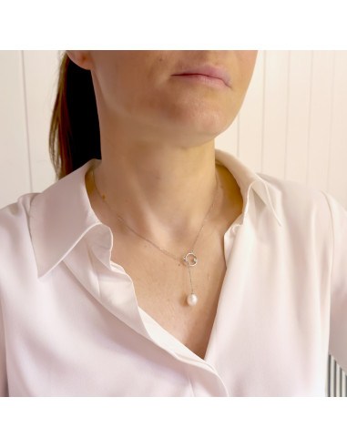 Collier Lasso - Pendentif Oxyde de Zirconium -...