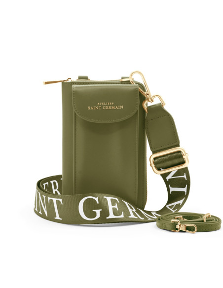 Pochette Luxe Bandoulière Étui Portable, Portefeuille LONDON - KHAKI