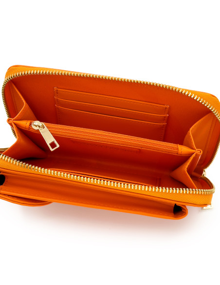 Pochette Luxe Bandoulière Étui Portable, Portefeuille LONDON - ORANGE
