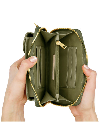 Pochette Bandoulière Étui Portable, Portefeuille LONDON - KHAKI