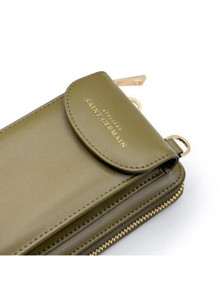 Pochette Bandoulière Étui Portable, Portefeuille LONDON - KHAKI