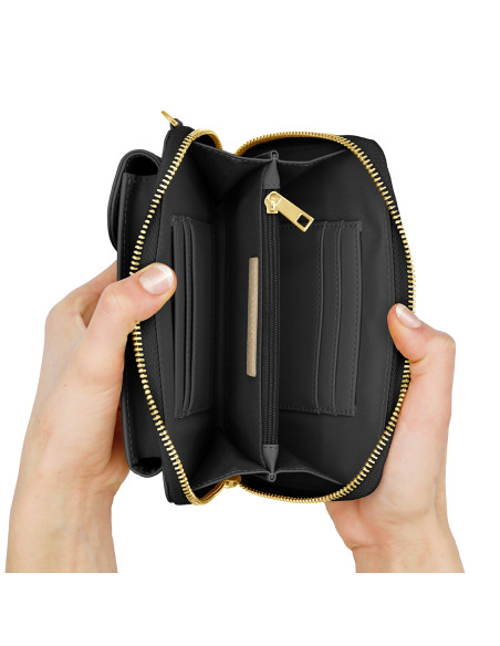 Pochette Bandoulière Étui Portable, Portefeuille LONDON - NOIR