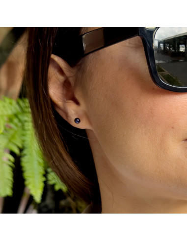 Boucles d'Oreilles - Clous Perles Rondes -...