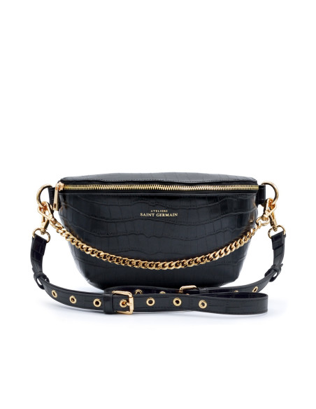 Sac Bandoulière Banane IBIZA - NOIR