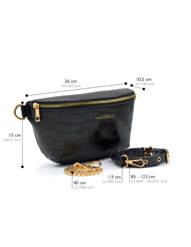 Sac Bandoulière Banane IBIZA - NOIR