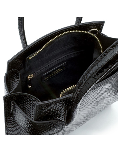 Sac à Main PASSY - PYTHON NOIR