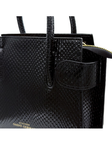 Sac à Main PASSY - PYTHON NOIR