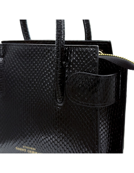 Sac à Main PASSY - PYTHON NOIR