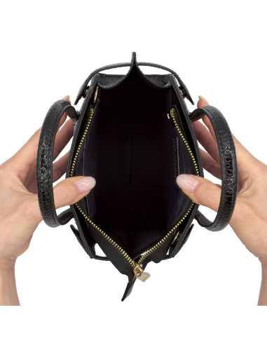 Sac à Main PASSY - PYTHON NOIR